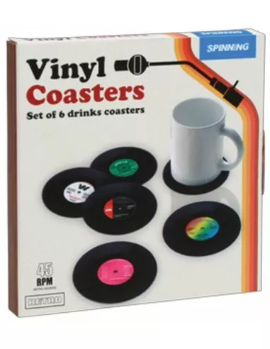 Retro Vinyl Coasters (Set of 6)
