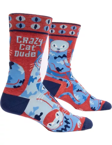 Men's Socks - Crazy Cat Dude