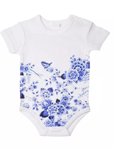Baby Onesie - Royal Blue Flowers